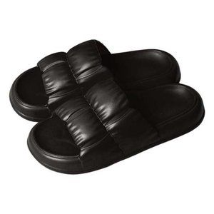 Black Puff-Strap Slide - Women Size 7.5